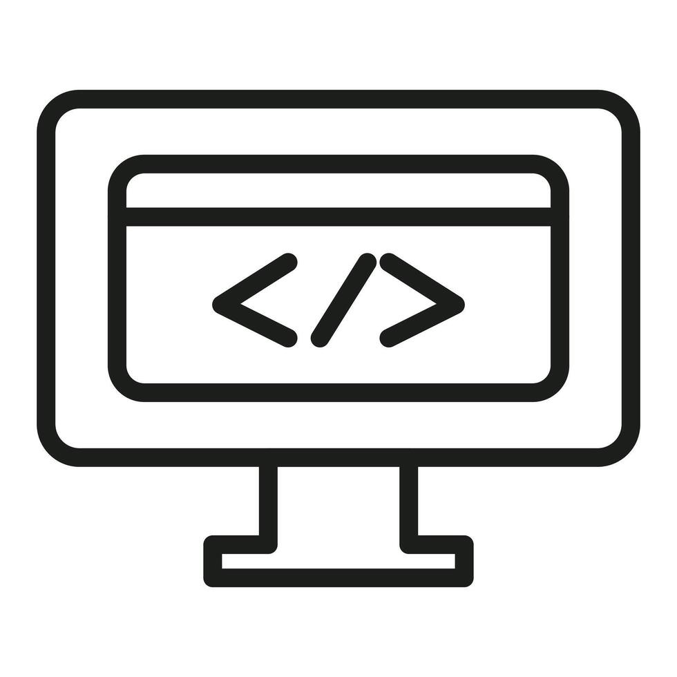 Display Code Icon for Software Development Guides and Programming Interfaces vector