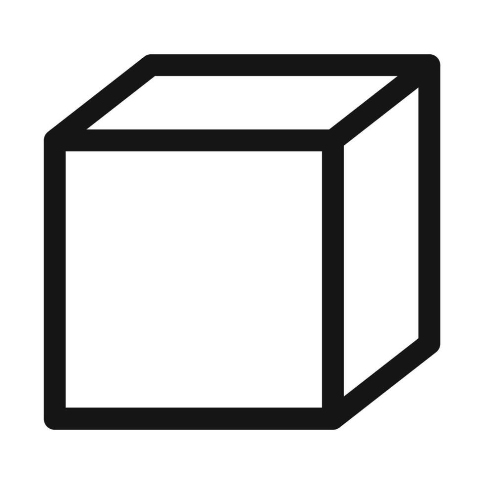 3D Geometric Cube Icon Perfect for Design and Modeling vector