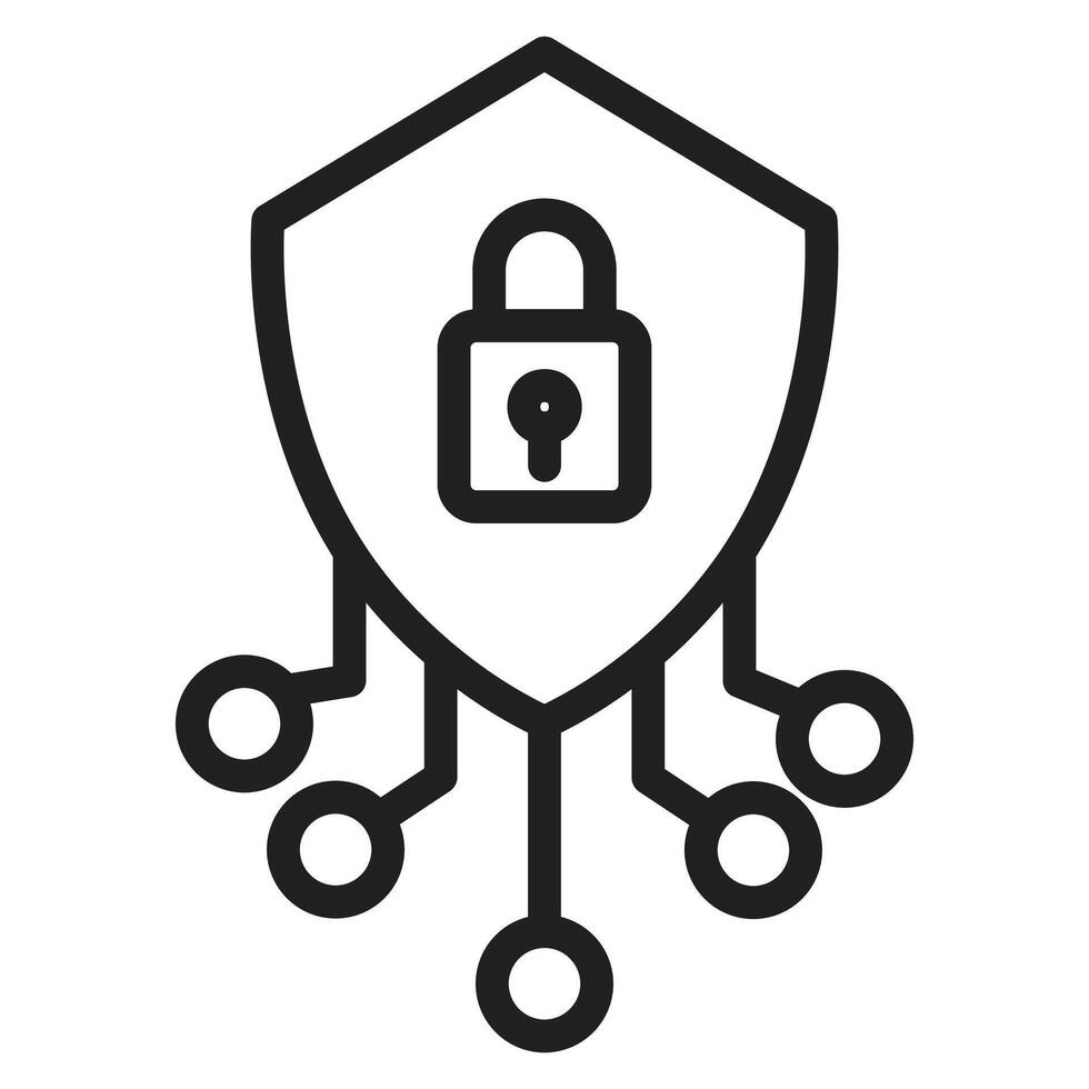 Digital Cyber Security Icon Ideal for Online Safety and Data Protection vector
