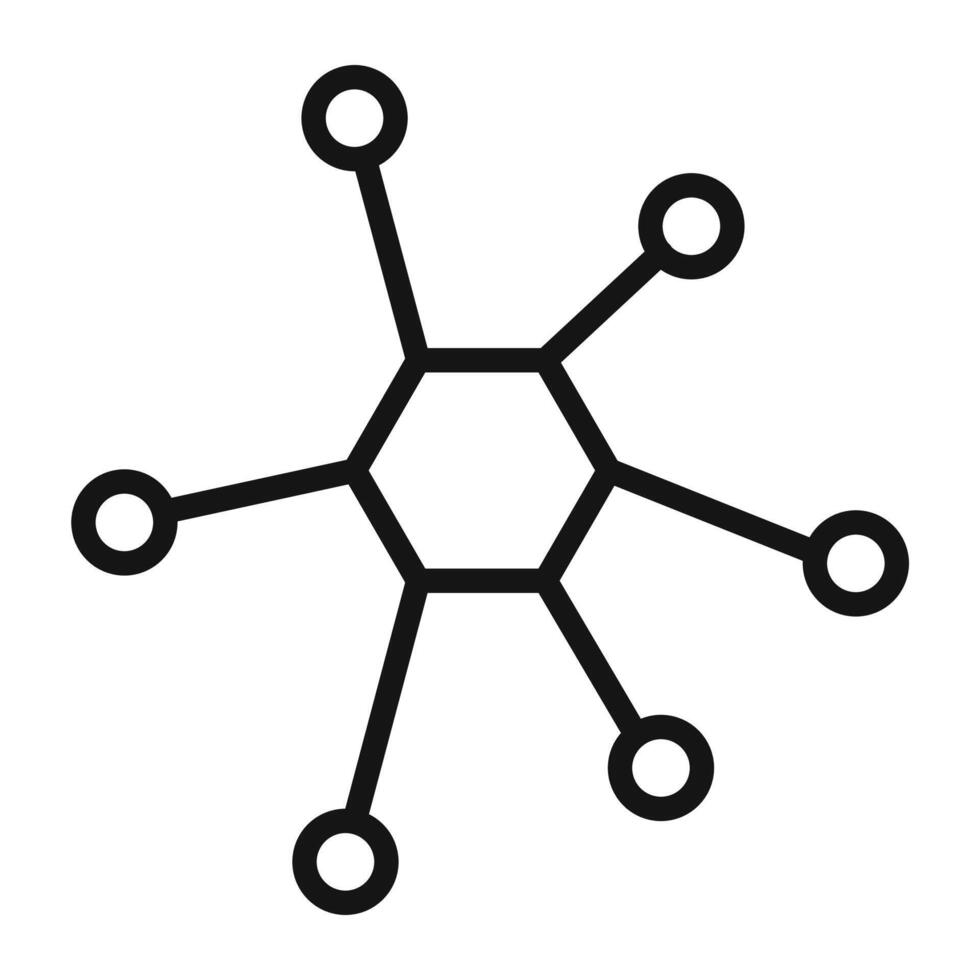 Interactive Chart Connected Network Icon for Data Visualization and Analysis vector