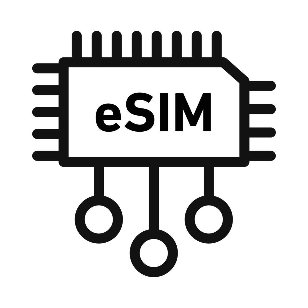 Digital ESIM Icon Ideal for Mobile Connectivity and Telecommunications vector