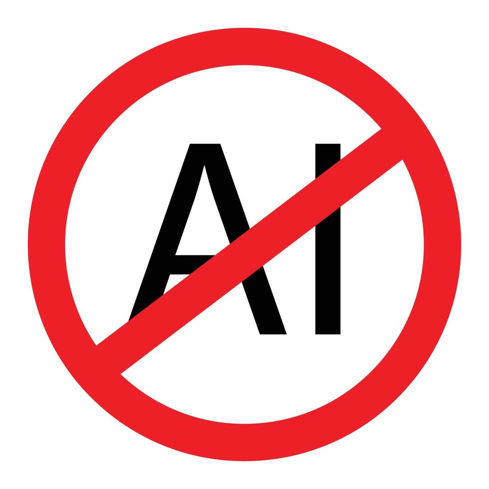 No AI Technology Symbol Icon Perfect for Privacy and Tech Awareness vector