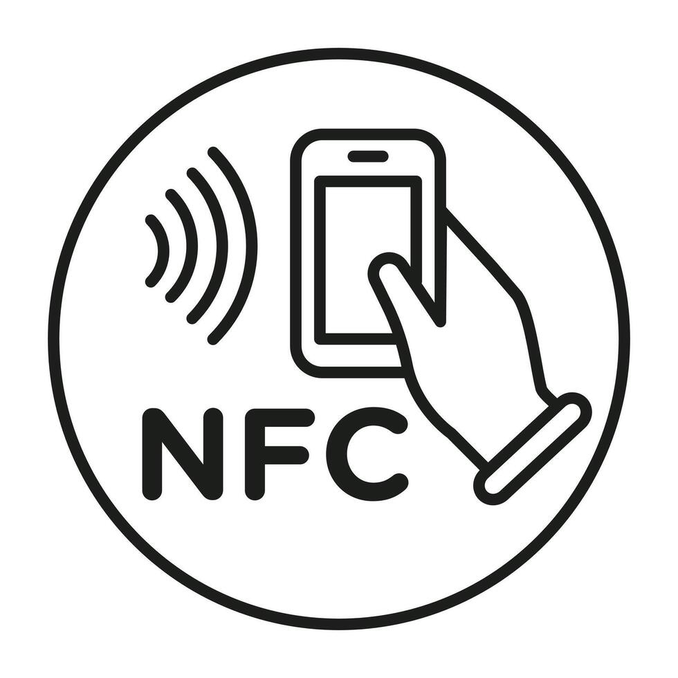 Contactless NFC Icon Ideal for Technology and Payment Systems vector