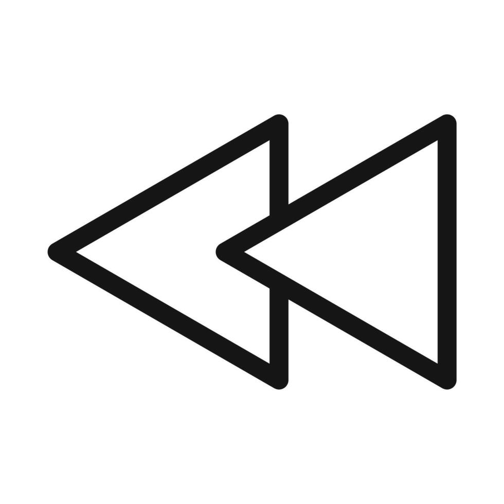 Media Rewind Button Icon for Playback and Control vector