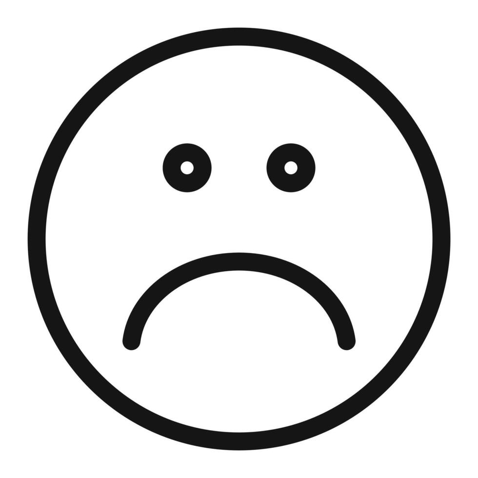 Sad Expression Icon Perfect for Emotional Graphics vector