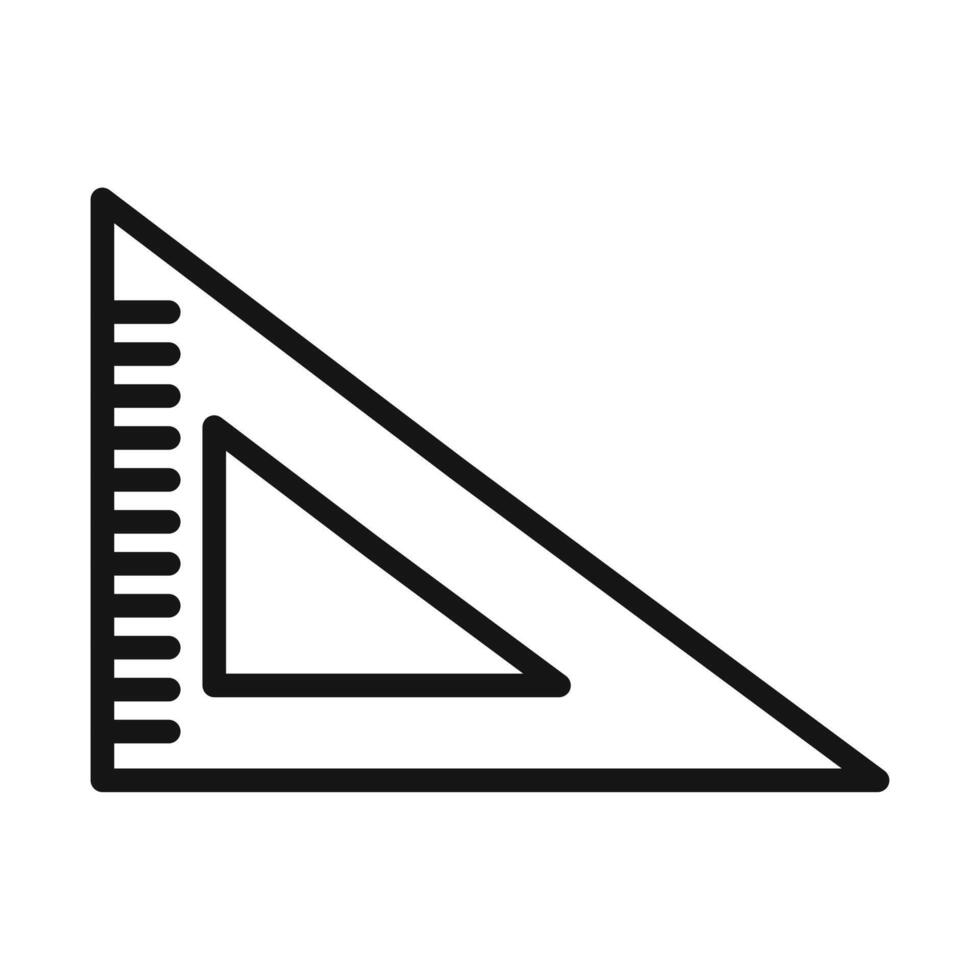 Geometric Triangle Ruler Icon for Technical Drawings and Measurements vector