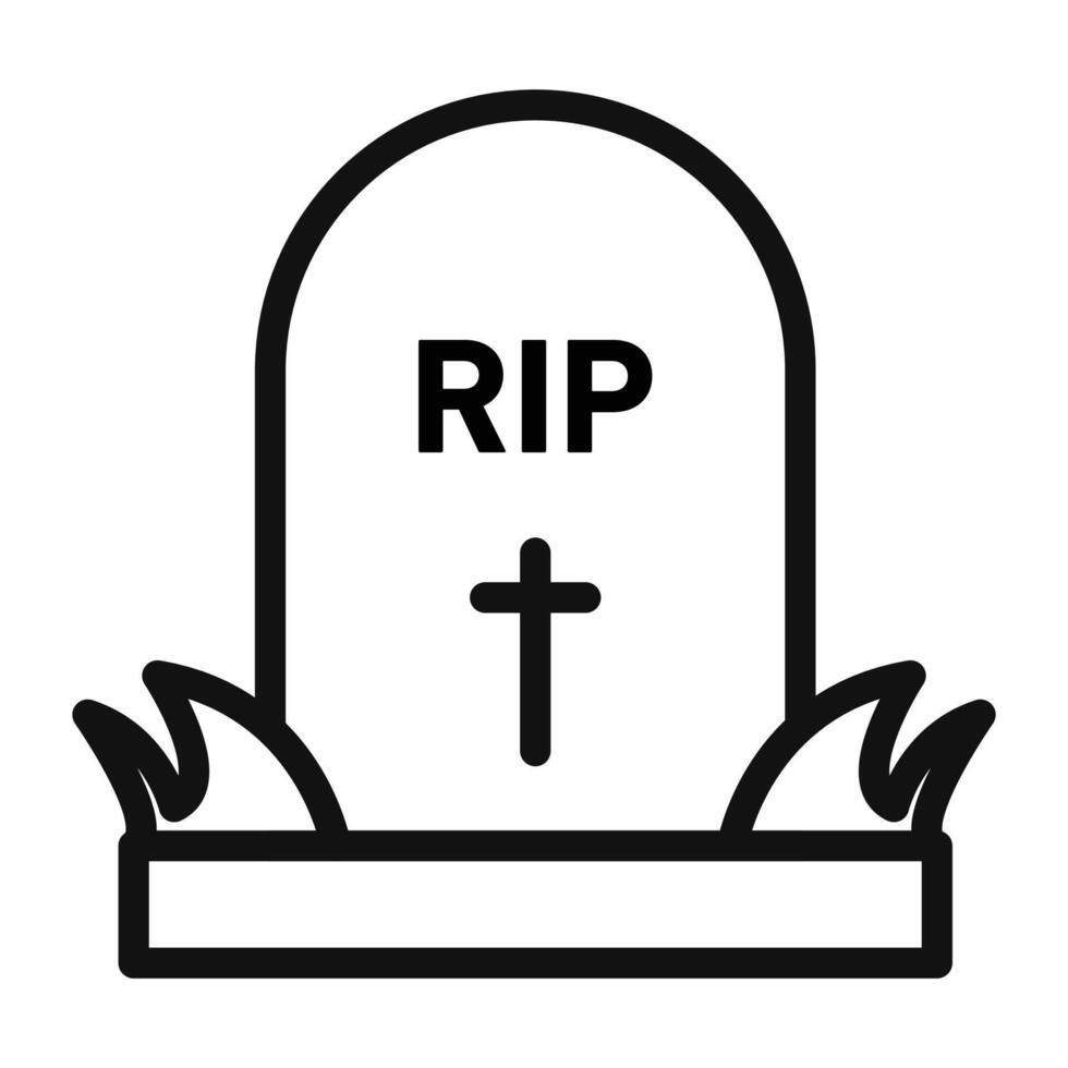 Cemetery Tombstone Icon Perfect for Memorial and Funeral Themes vector