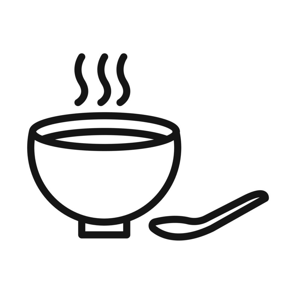 Tasty Soup Icon for Cooking Apps and Recipe Blogs vector