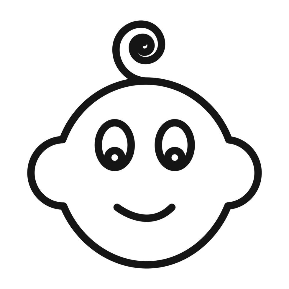 baby face icon mark in filled style vector