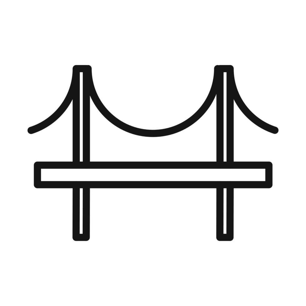 bridge icon mark in filled style vector