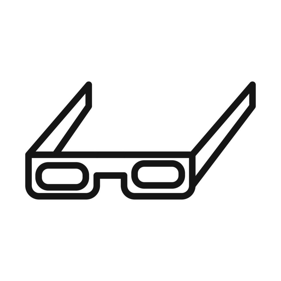 3D glasses icon mark in filled style vector