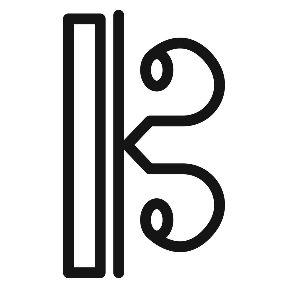 alto clef icon mark in filled style vector