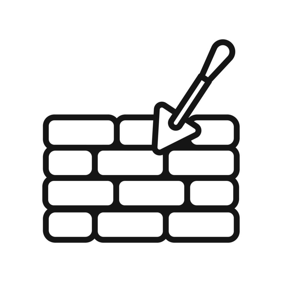 Brickwork icon mark in filled style vector