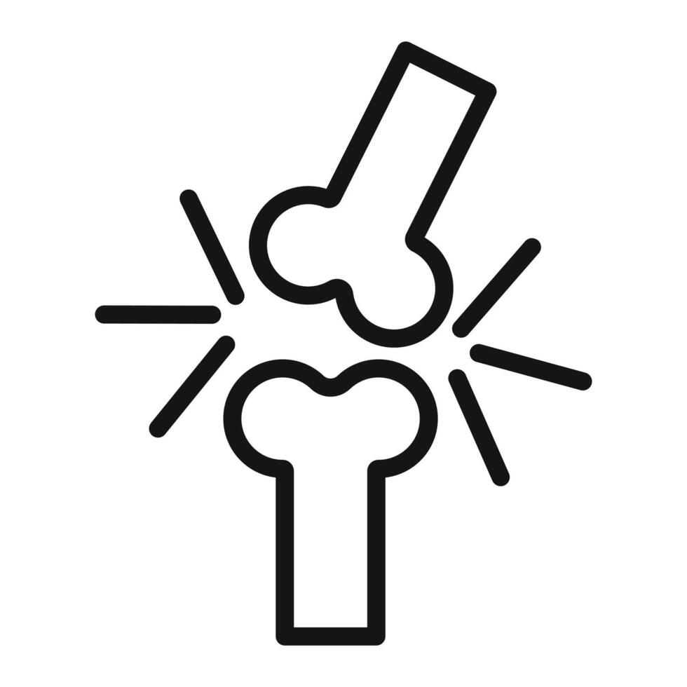 Arthritis knee joint pain icon mark in filled style vector
