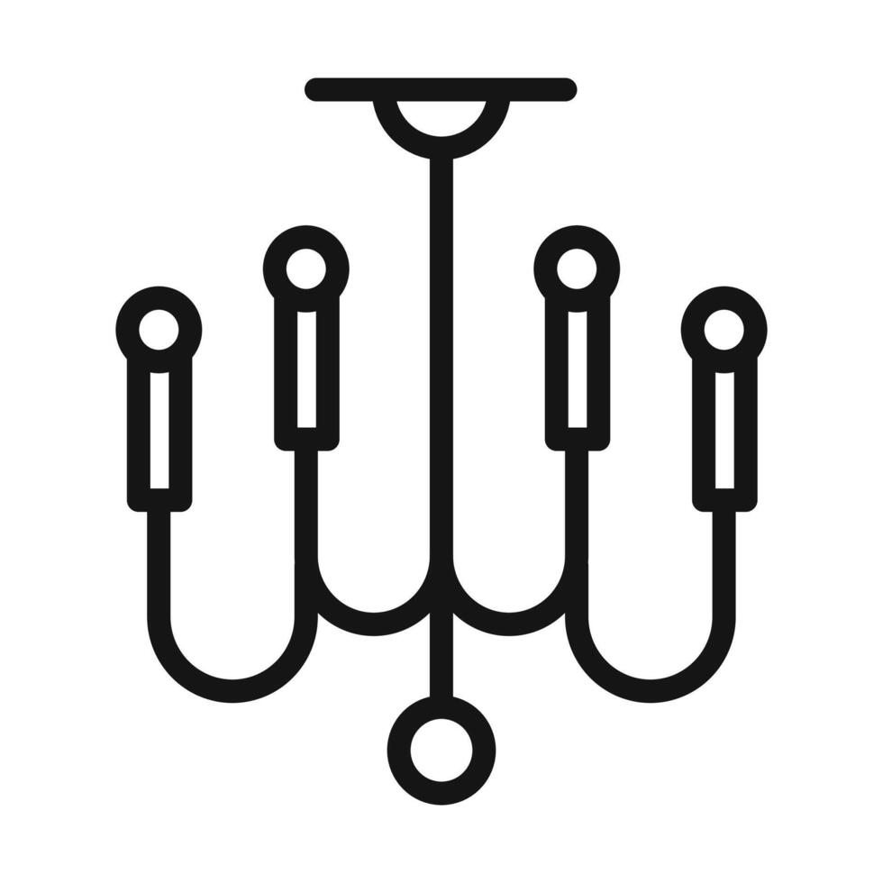 Chandelier icon mark in filled style vector