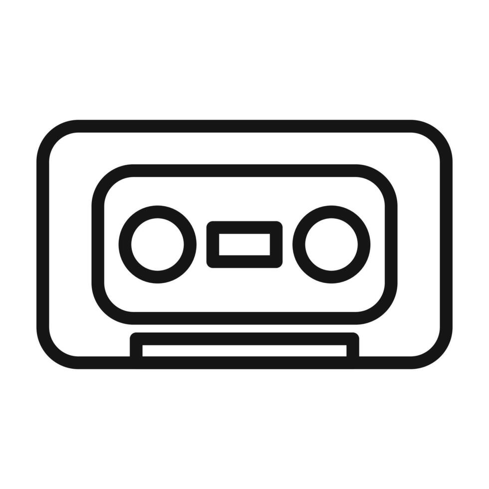 Cassette tape icon mark in filled style vector