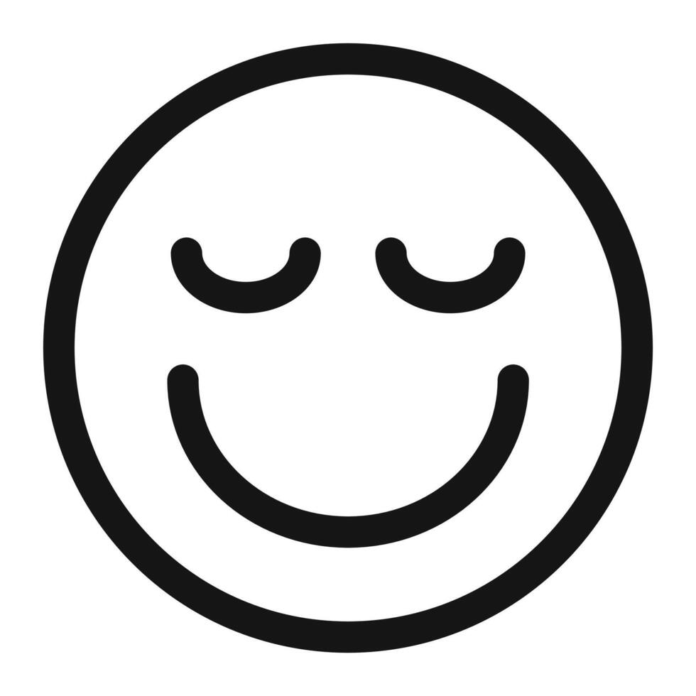 Calm Emoji icon mark in filled style vector