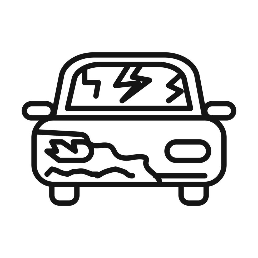 car accident icon mark in filled style vector