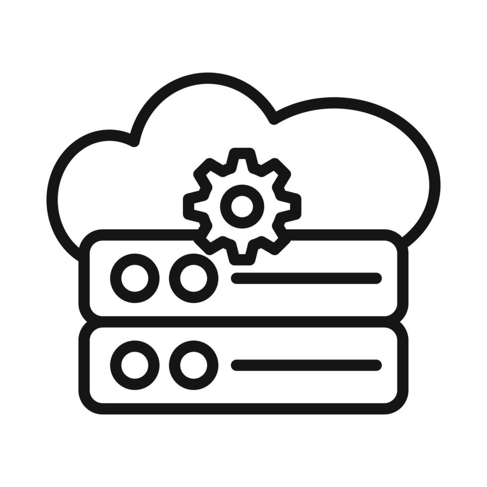Cloud Data settings icon mark in filled style vector