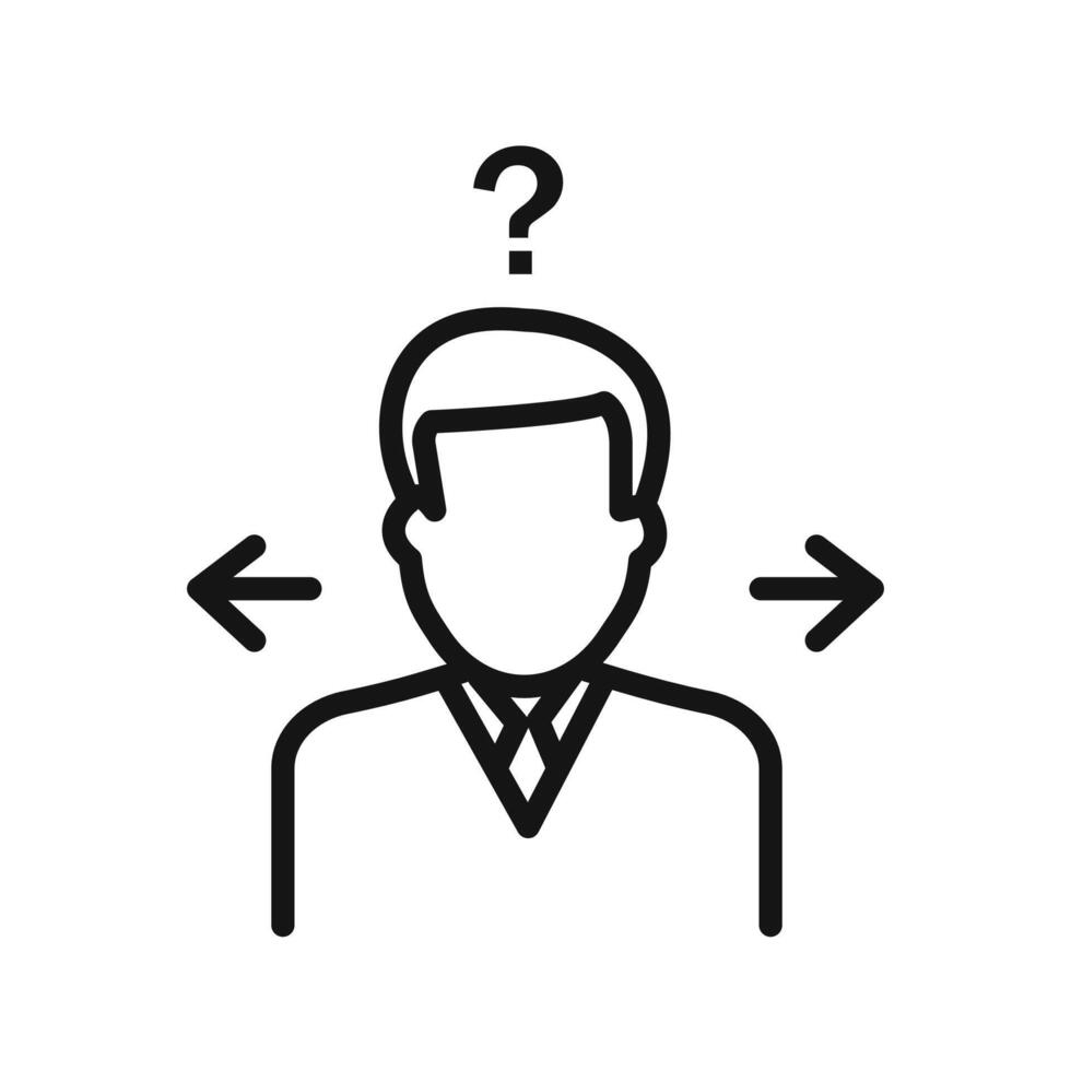 Business Decision Confusion Icon mark in filled style vector