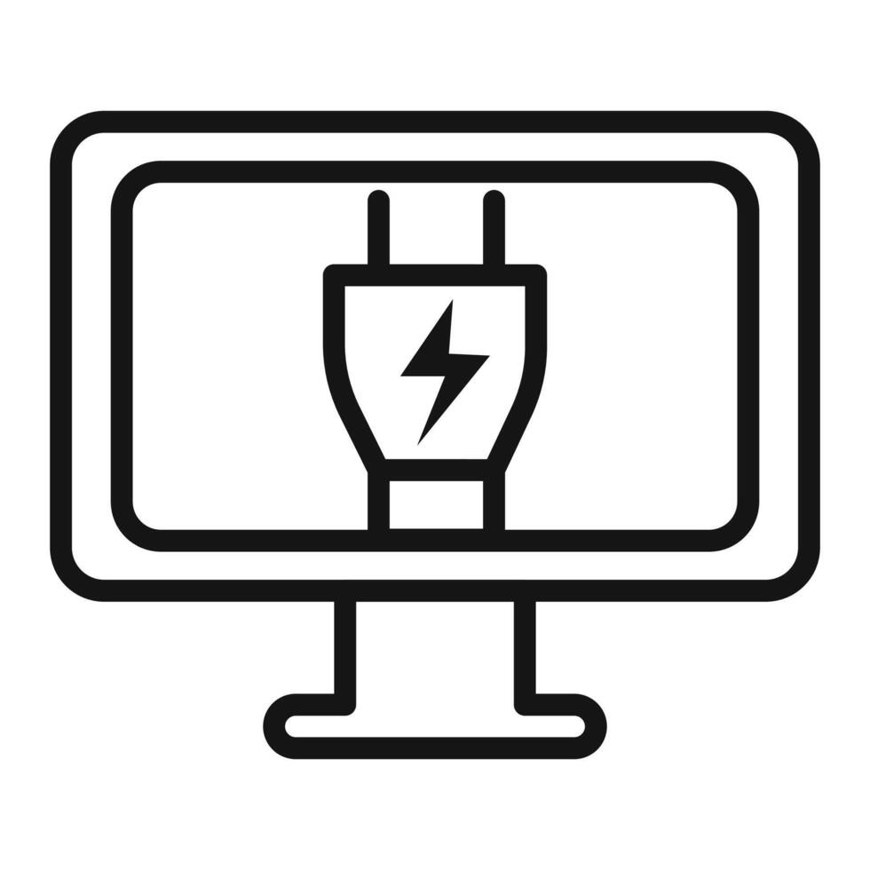 Electric Computer icon mark in filled style vector