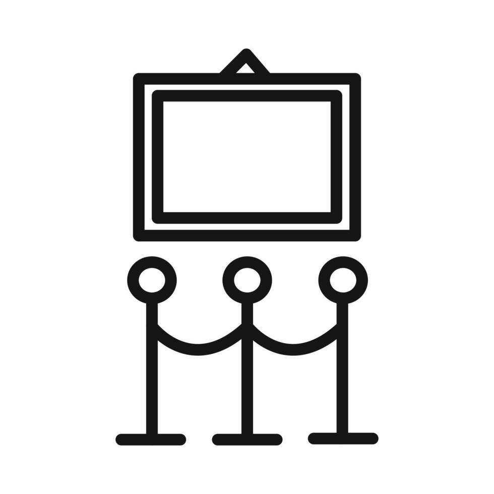 Exhibit icon mark in filled style vector