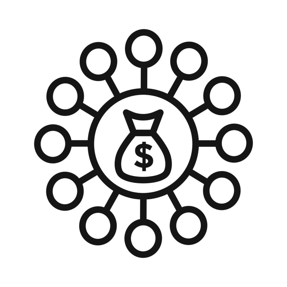 Crowdfunding icon mark in filled style vector