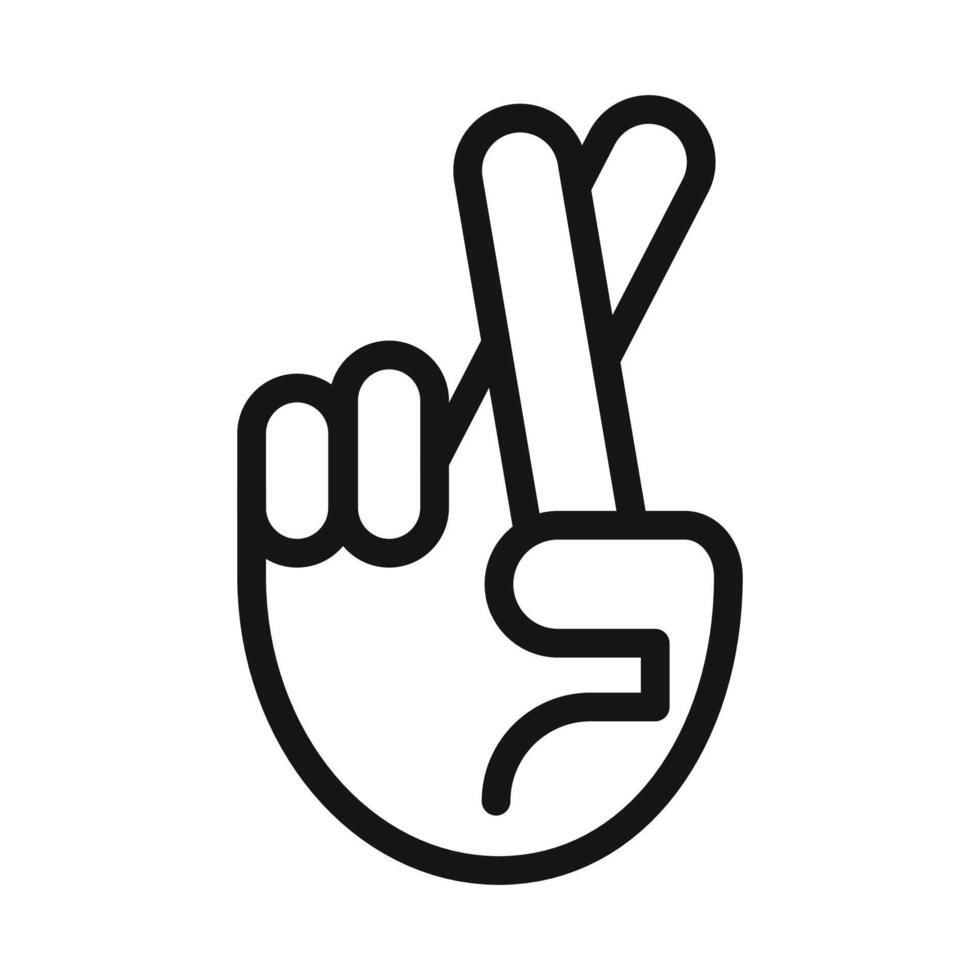 Crossed fingers icon mark in filled style vector