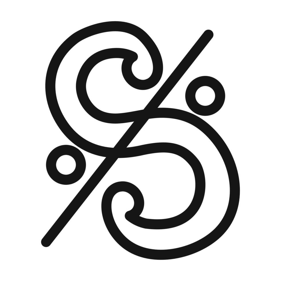 Dal segno music icon mark in filled style vector