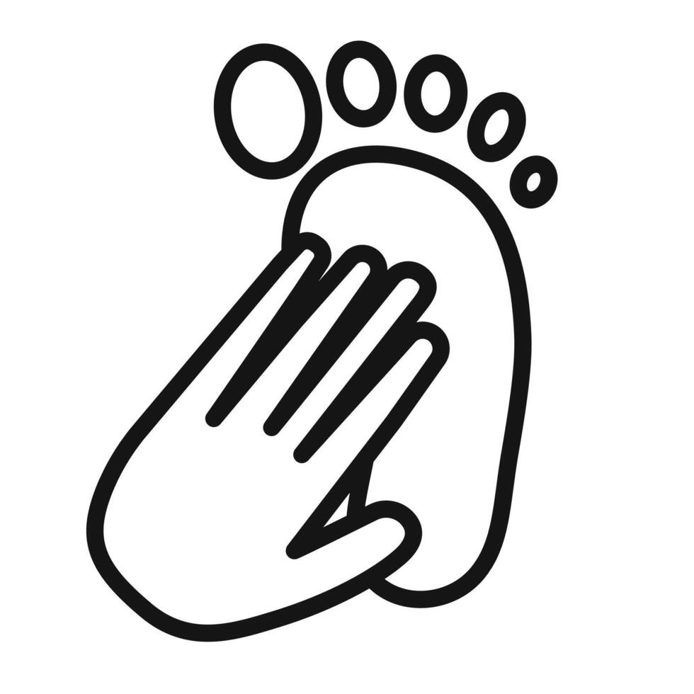 hand and foot icon mark in filled style vector