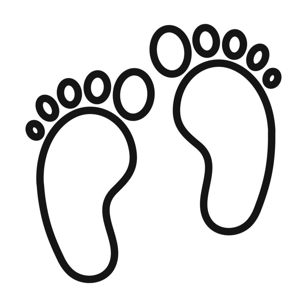footprint human icon mark in filled style vector