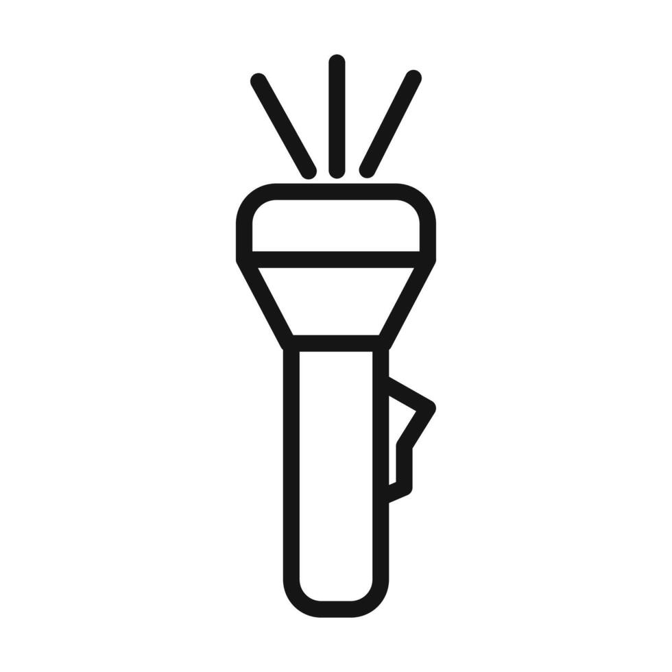 Flashlight torch icon mark in filled style vector