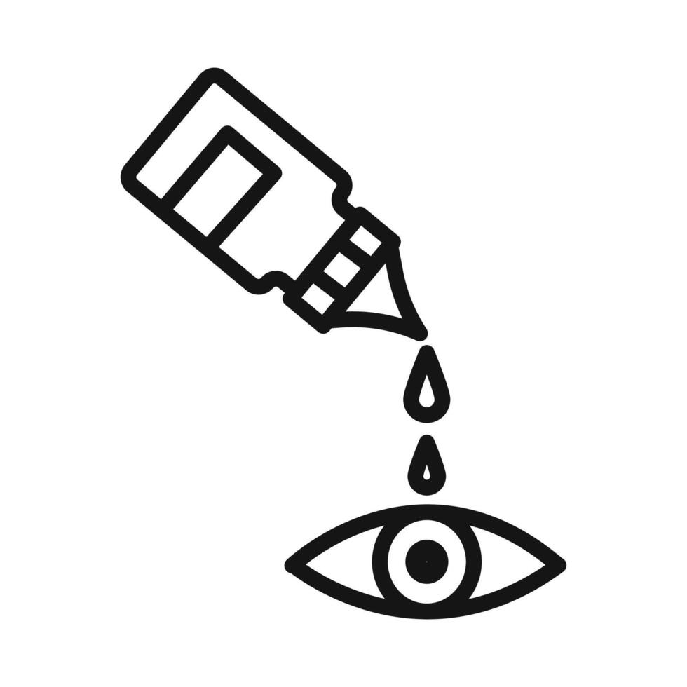 EYE DROP icon mark in filled style vector