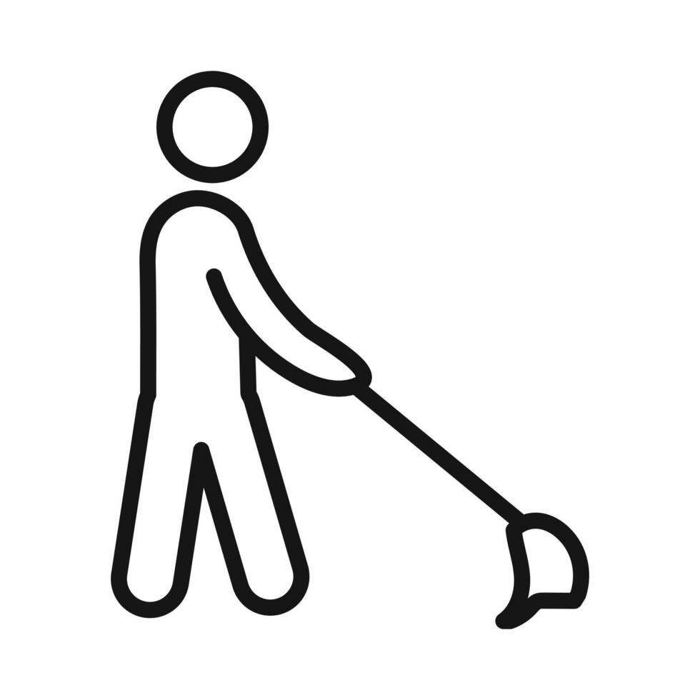 Floor cleaning man icon mark in filled style vector
