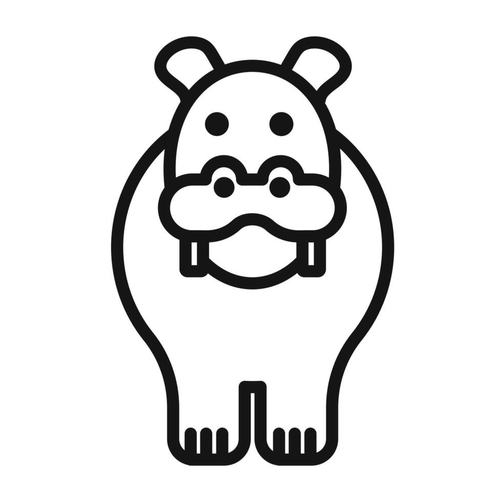 hippopotamus or hippo icon vector