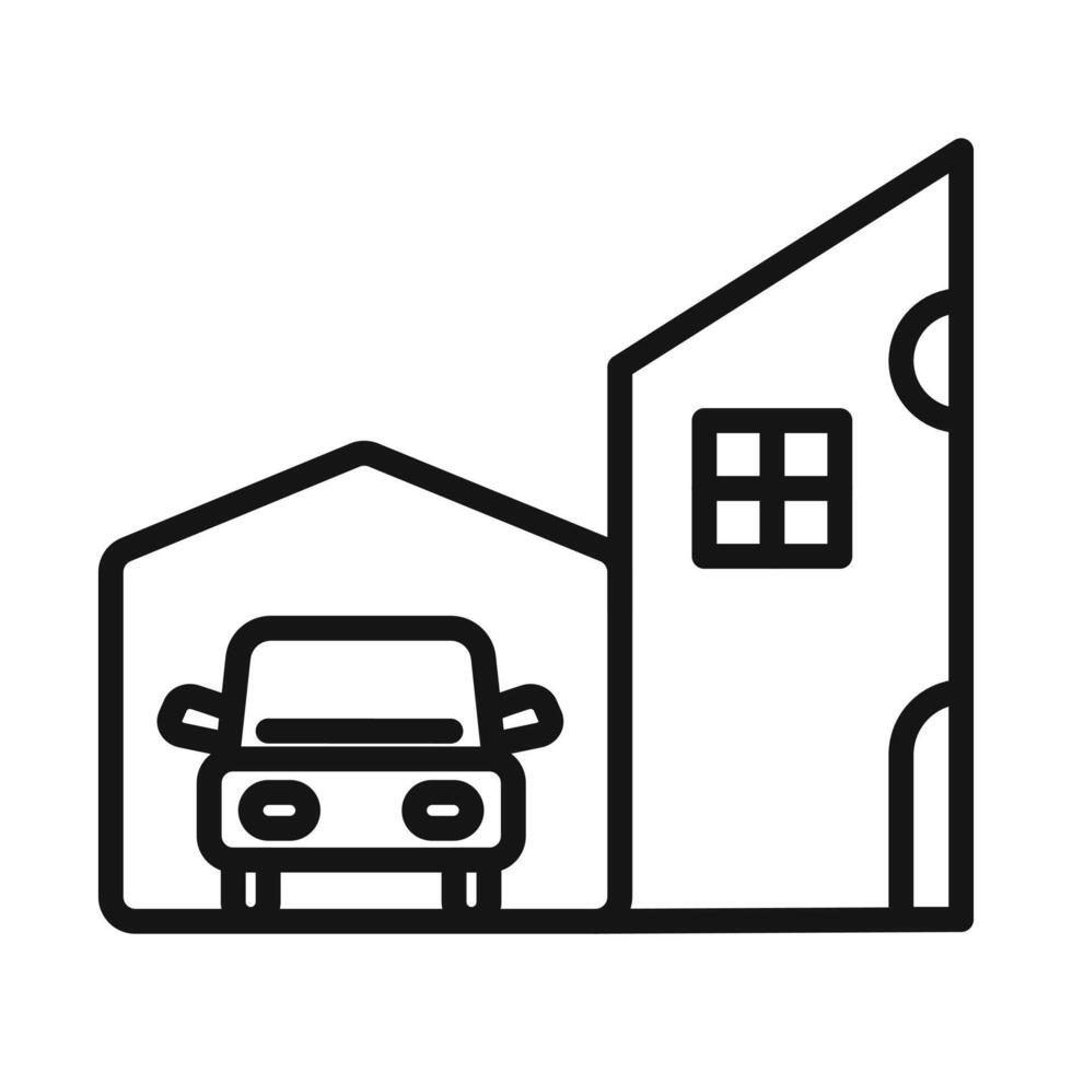 house with garage icon vector