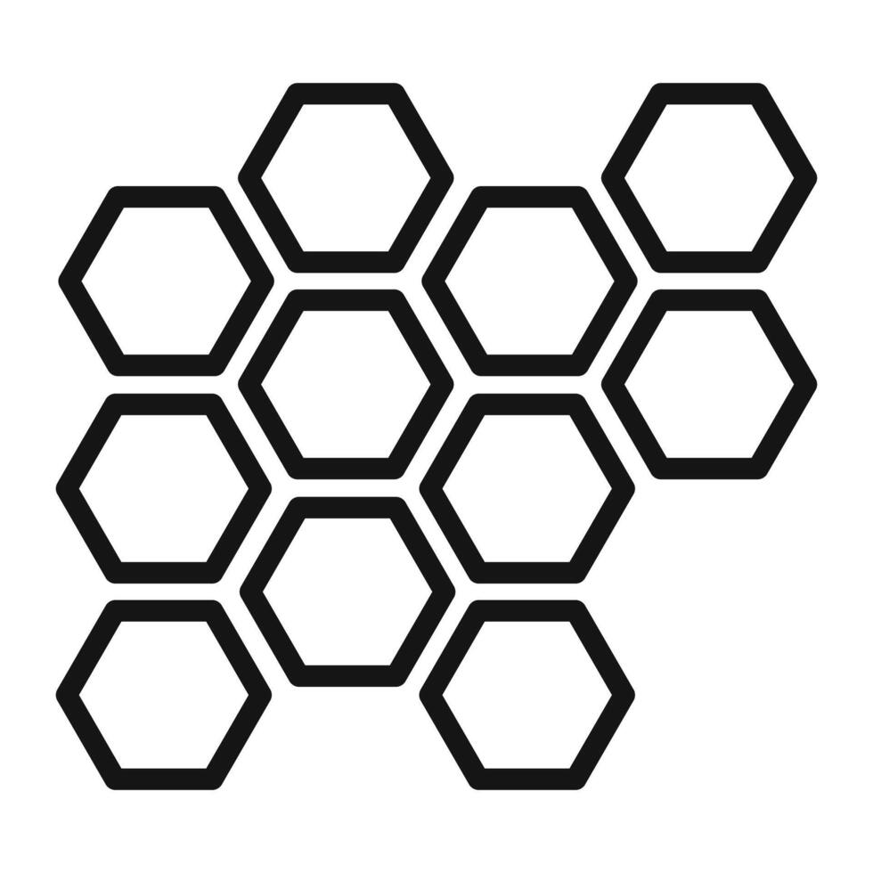 Honeycomb icon mark in filled style vector