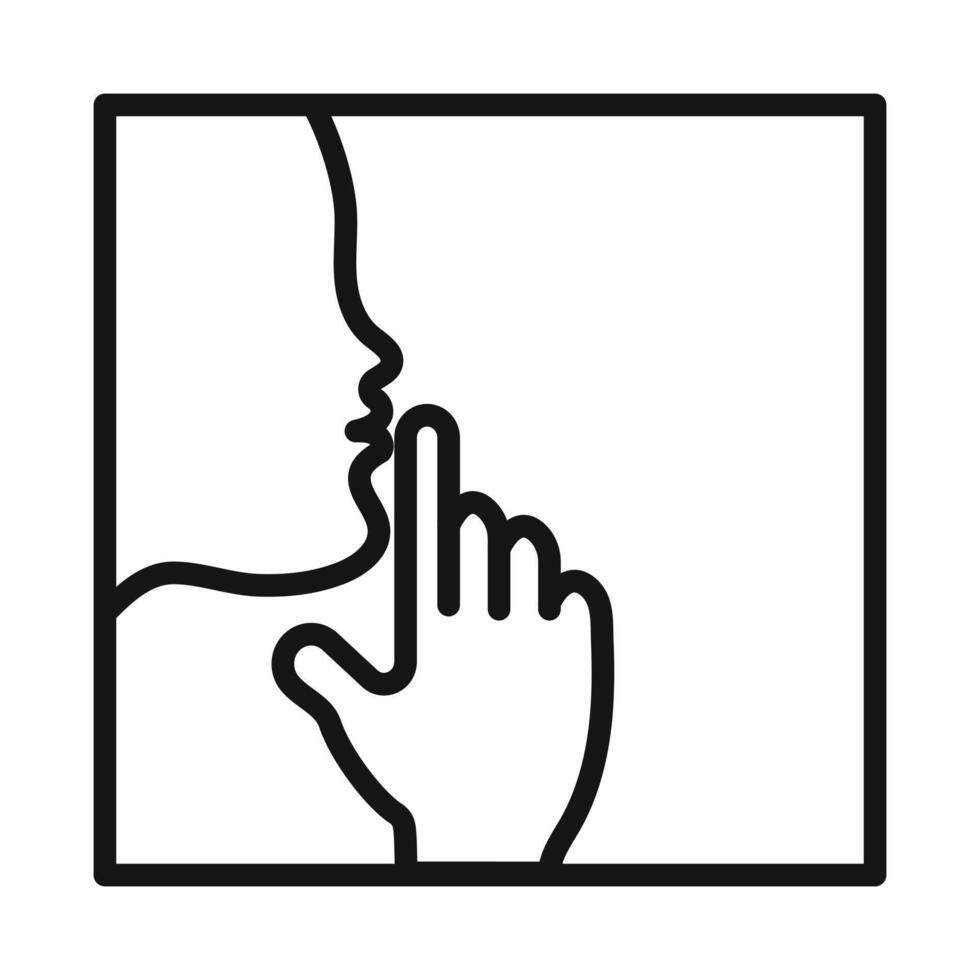 Keep silence icon vector