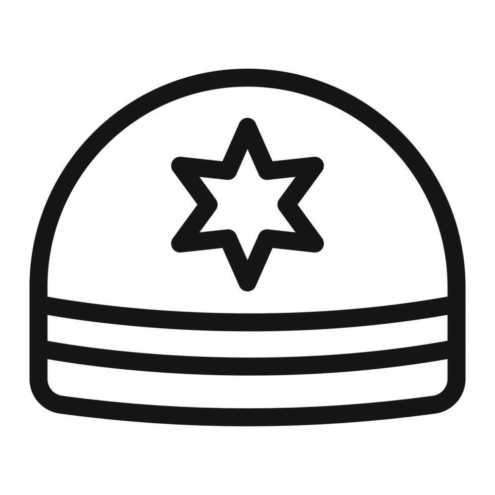Kippah icon mark in filled style vector