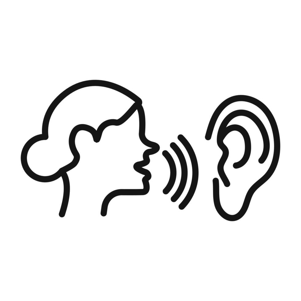 listen carefully icon vector