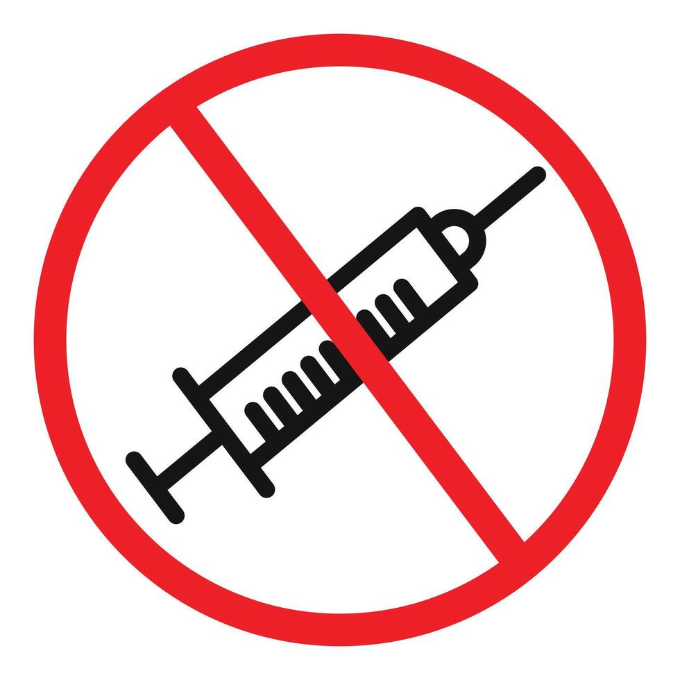 No vaccine icon mark in filled style vector