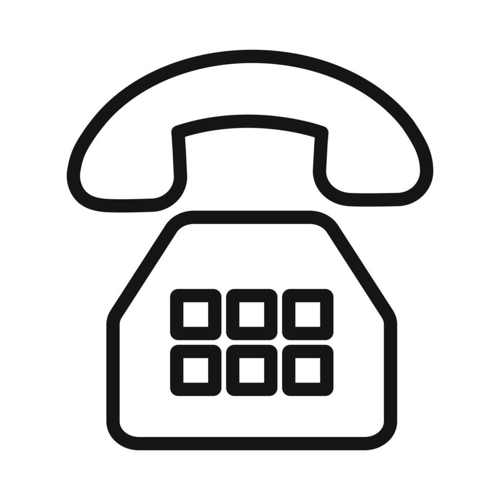 old phone icon mark in filled style vector