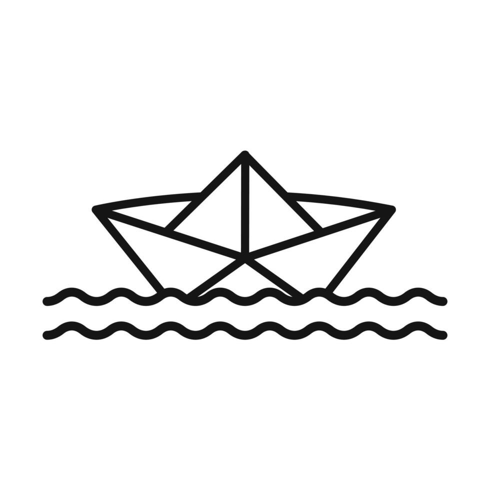 paper boat icon mark in filled style vector