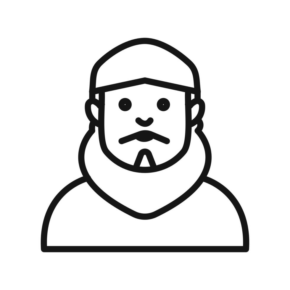 muslim man icon mark in filled style vector