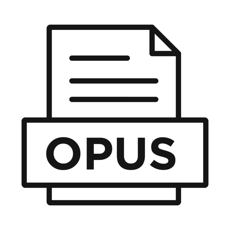 OPUS File Document icon mark in filled style vector