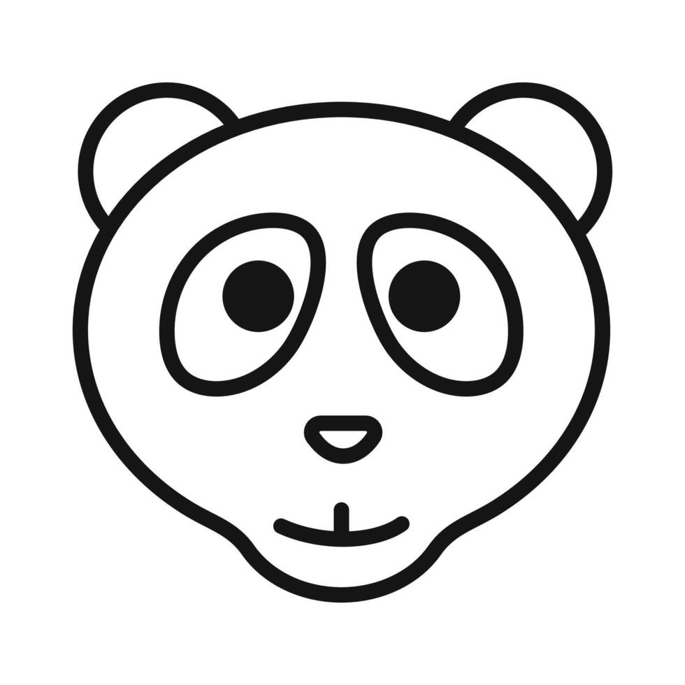 panda icon mark in filled style vector