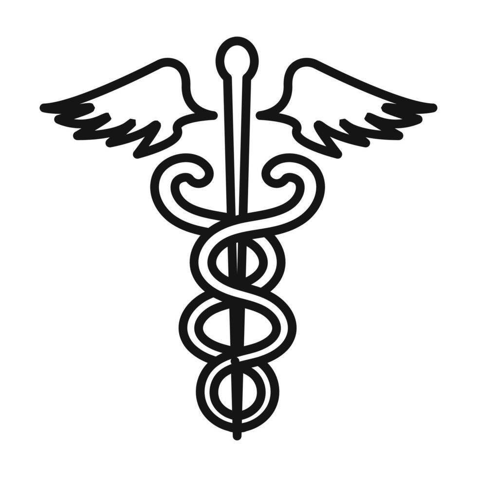 medical caduceus icon mark in filled style vector