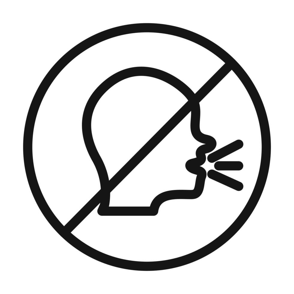No Cough icon mark in filled style vector