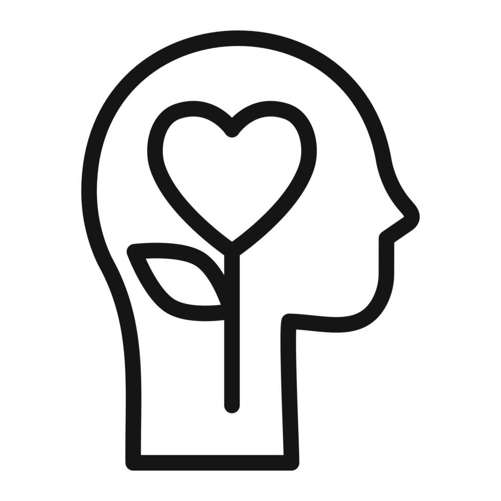 Mental Health icon mark in filled style vector