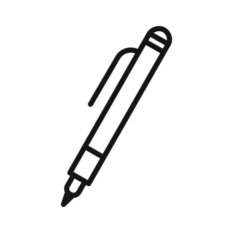 Pen icon mark in filled style vector